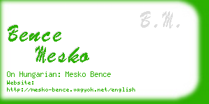 bence mesko business card